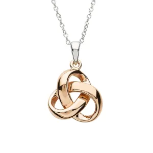 Silver Trinity Rose Gold Plated Pendant SP2237