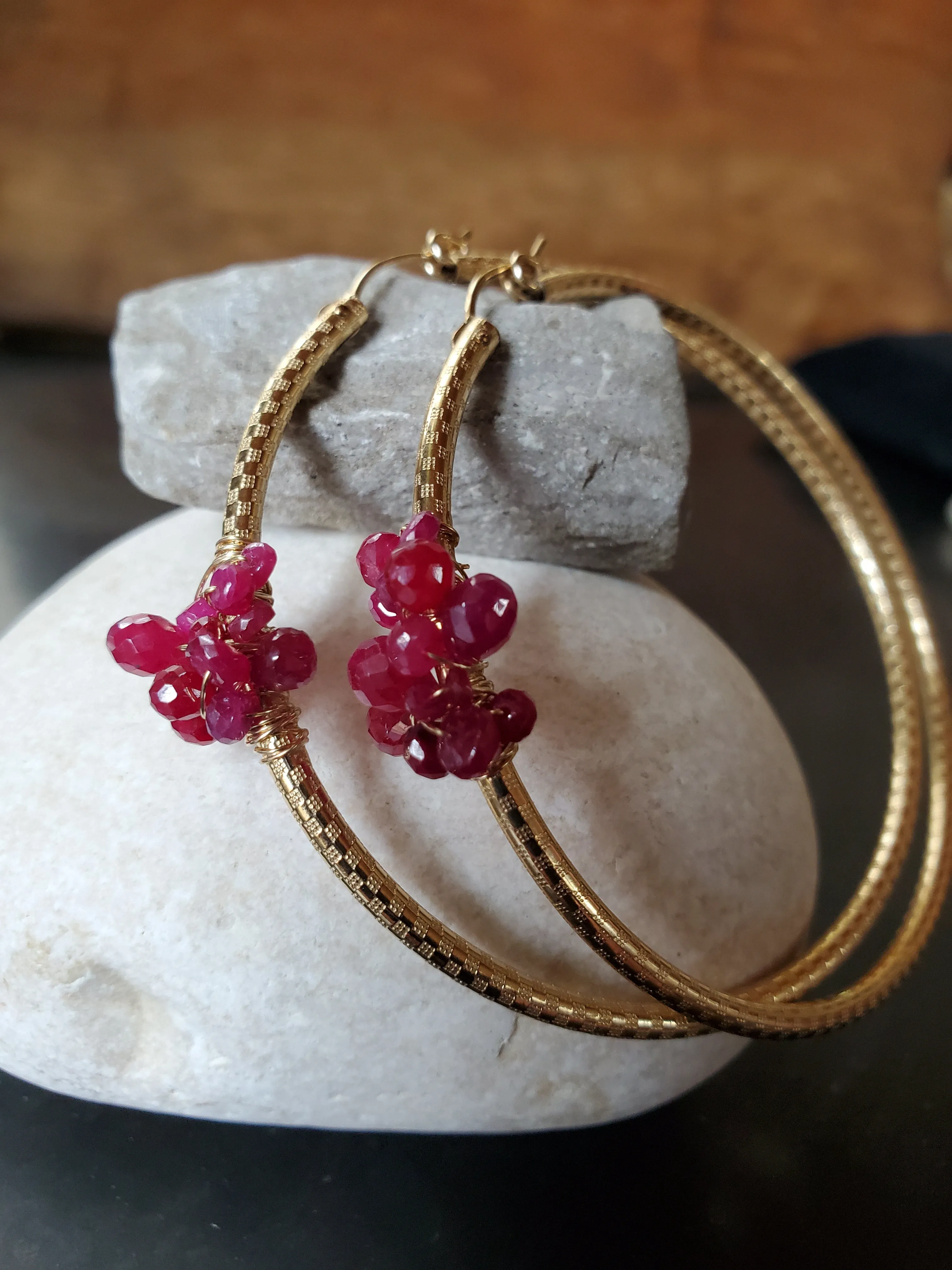 Simon & LuLu Ruby Gold-Filled Hoops