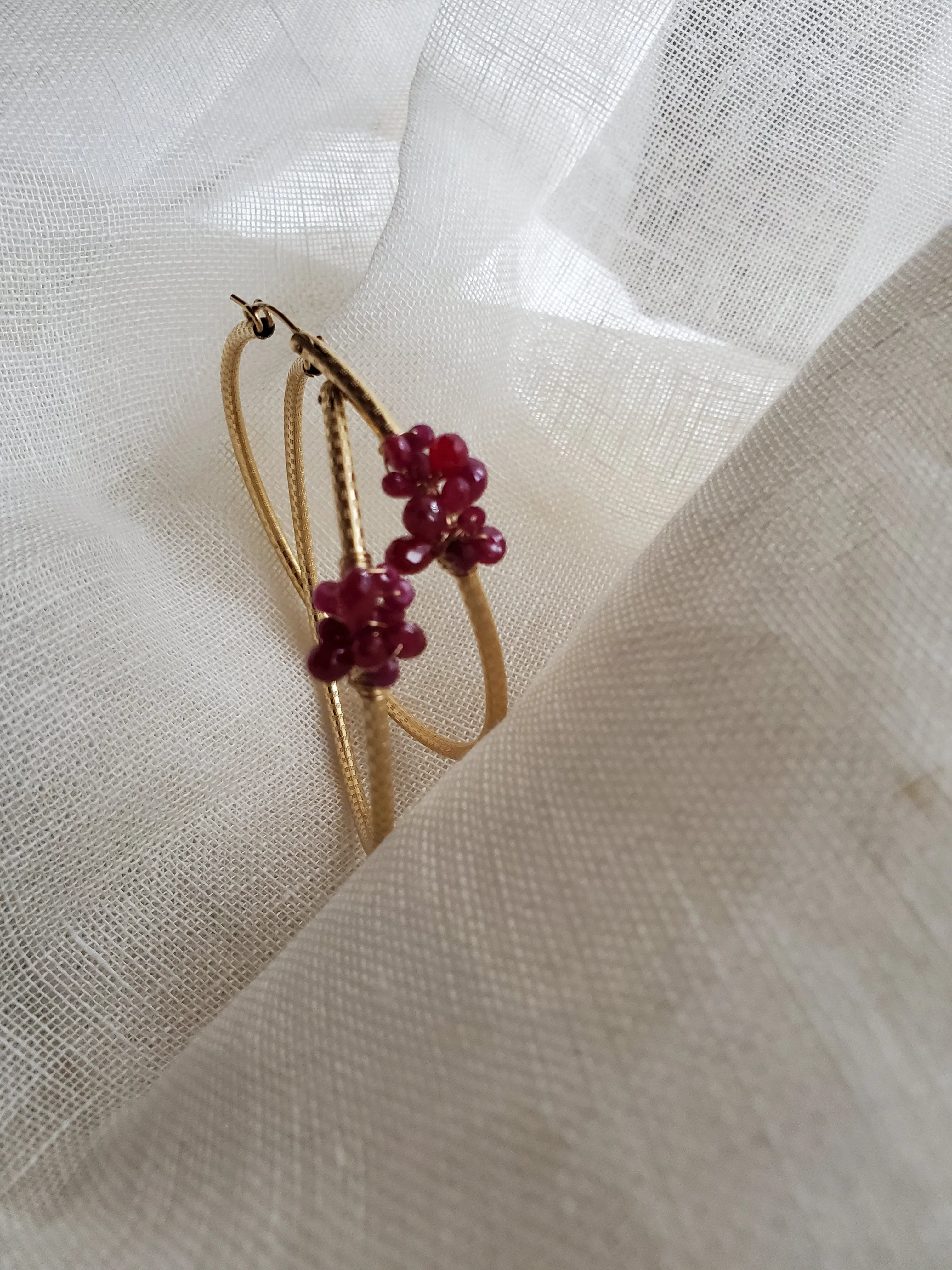 Simon & LuLu Ruby Gold-Filled Hoops