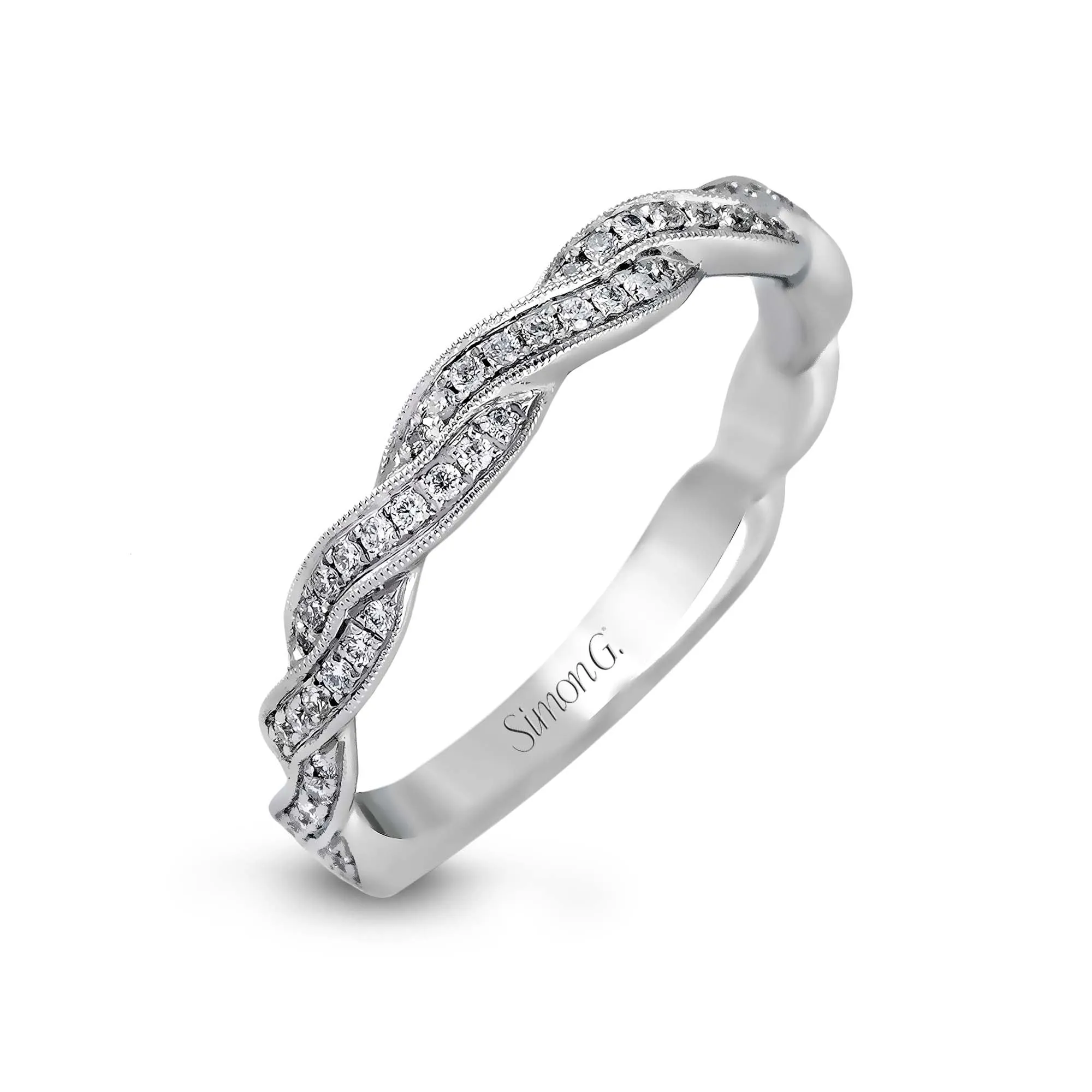 Simon G Diamond Band in 18K White Gold MR1498-B