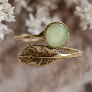 Simple Bronze Jade Leaf Ring - Gone With The Wind.
