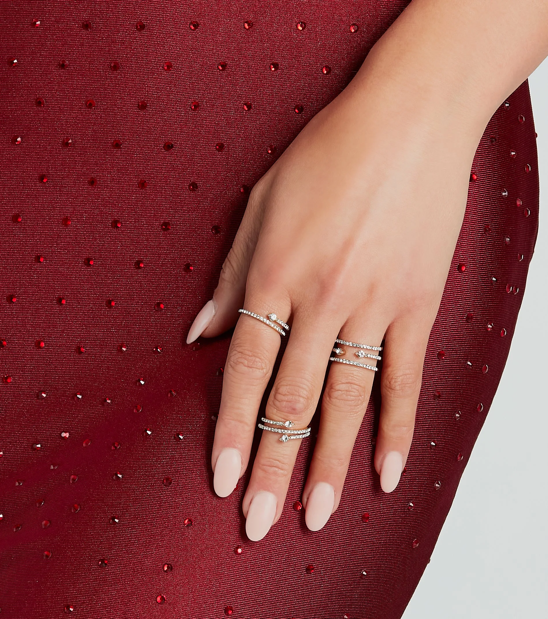Simple Chic Sparkle Three-Pack Ring Set