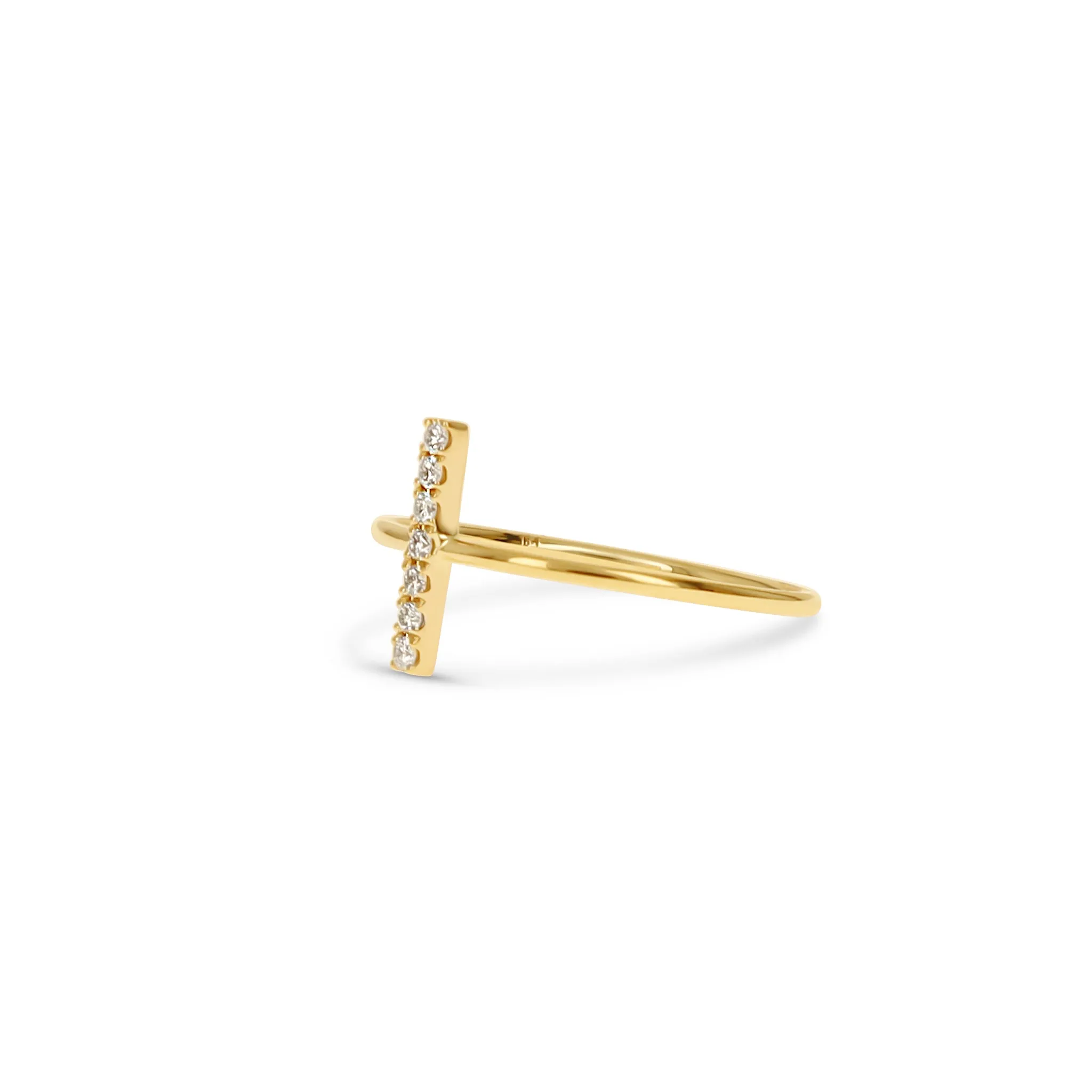 Simple Diamond Bar Ring