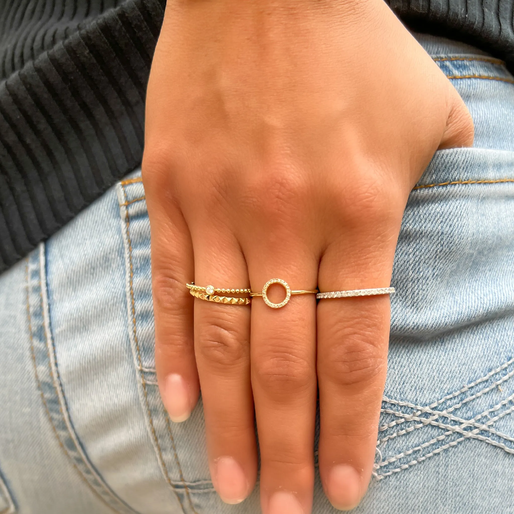 Simple Diamond Bezel Ring