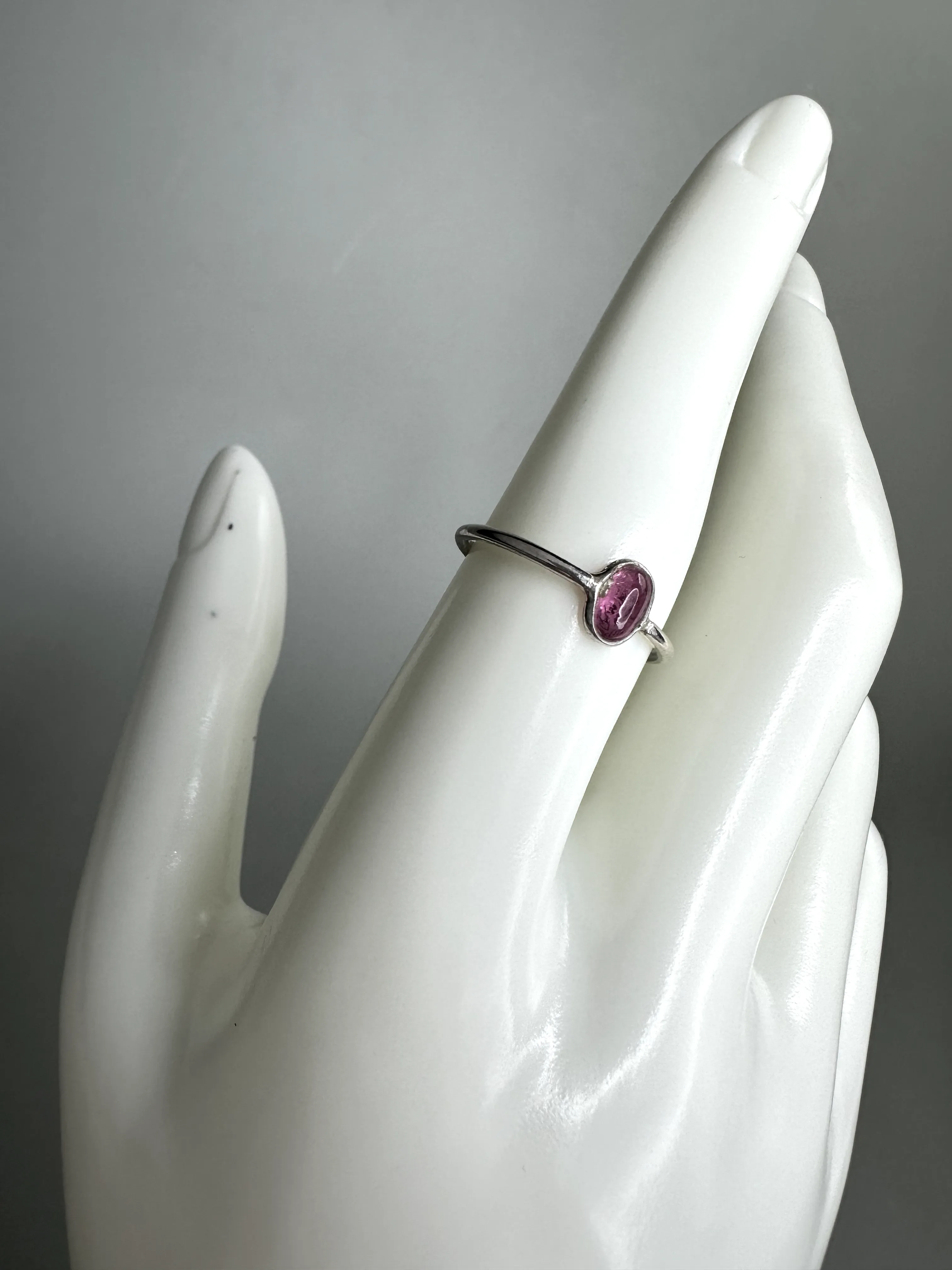 Simple Pink Tourmaline  Ring  | S925 Size 7.5