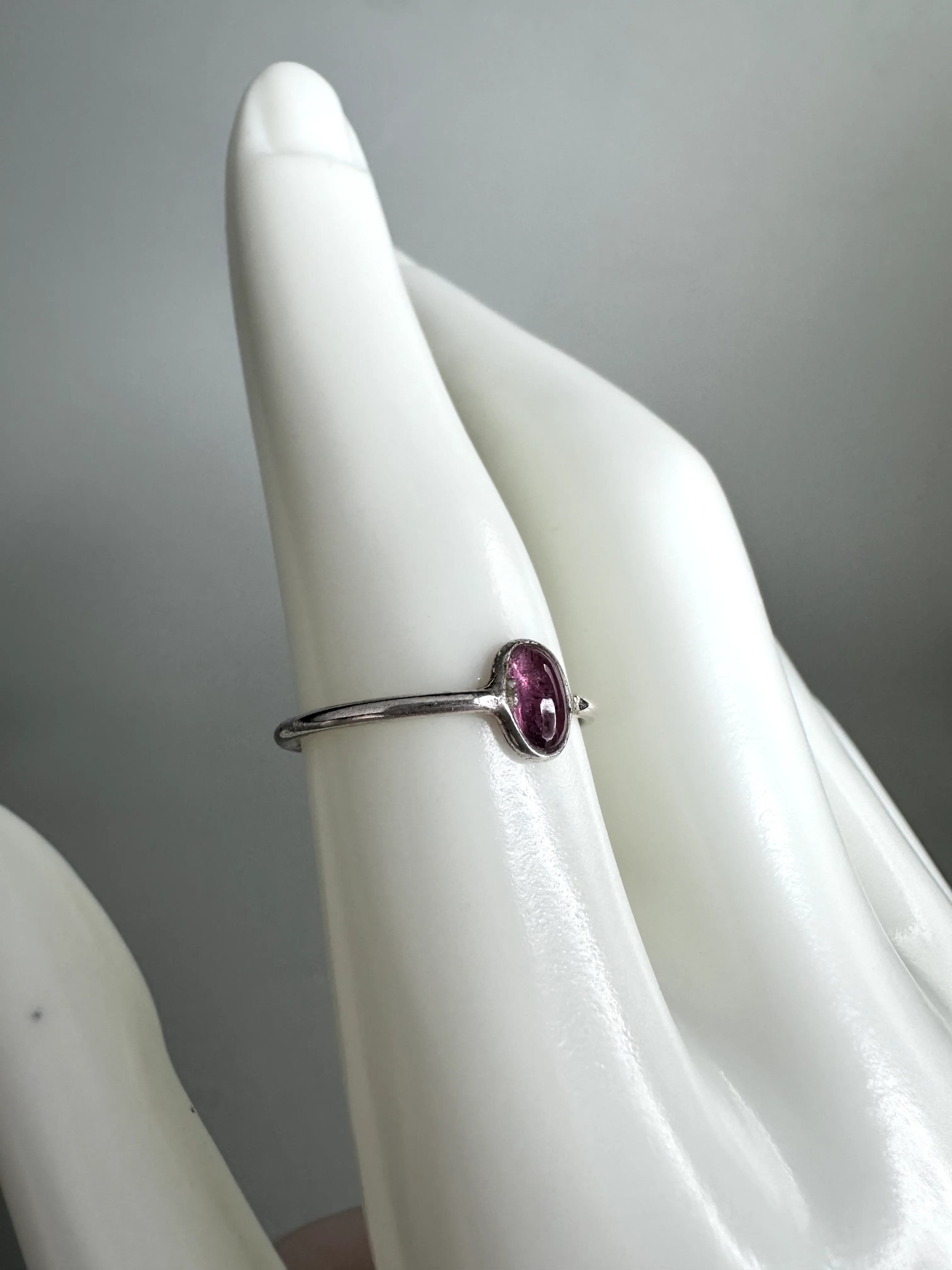 Simple Pink Tourmaline  Ring  | S925 Size 7.5
