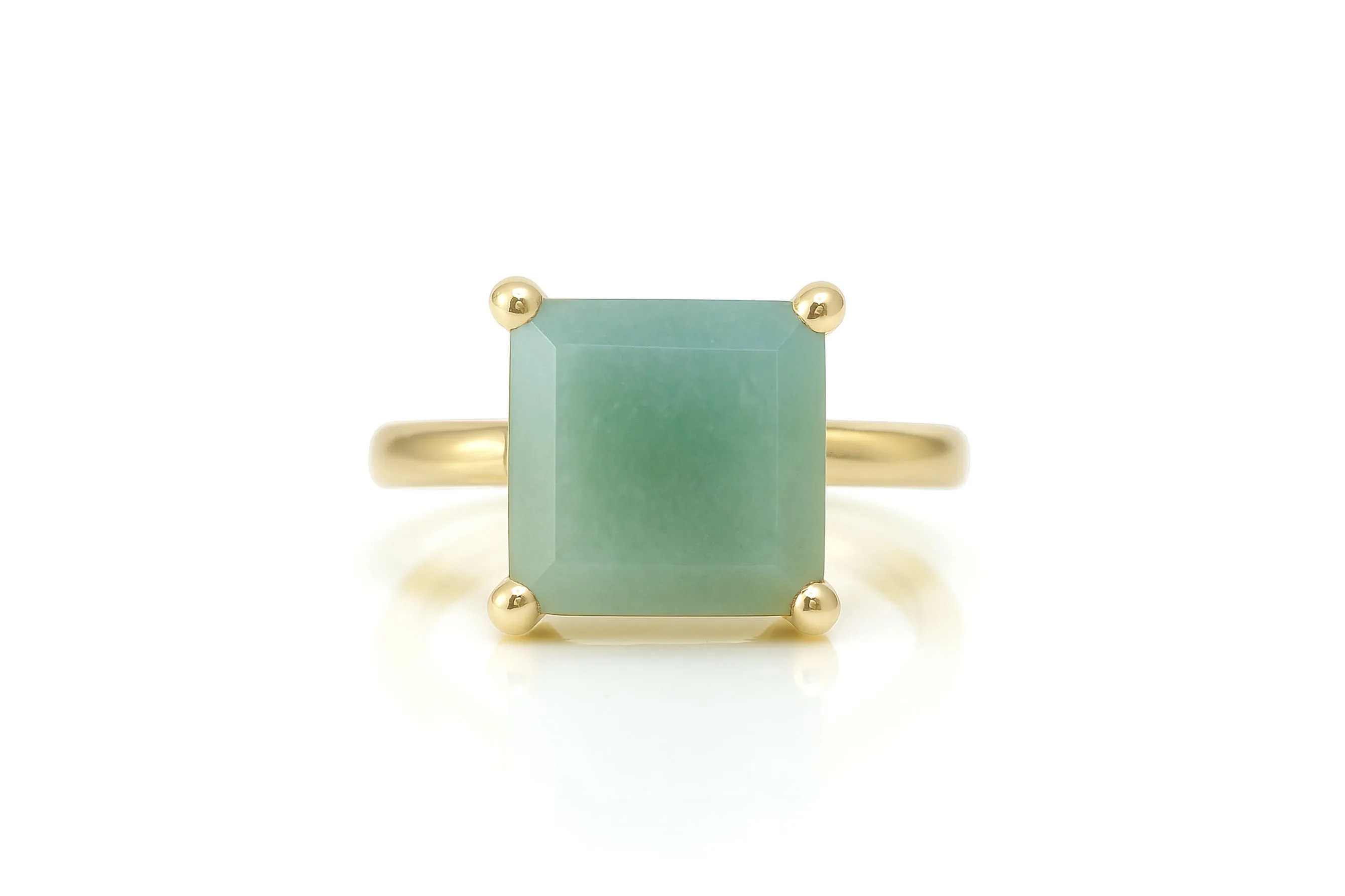 Simple Statement Aquamarine Gemstone Gold Ring