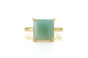 Simple Statement Aquamarine Gemstone Gold Ring
