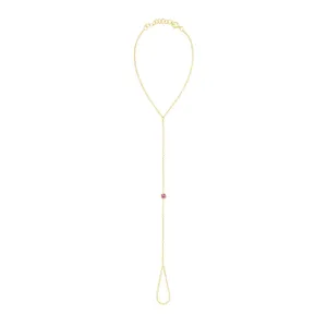 Single Bezel Gemstone Hand Chain Bracelet