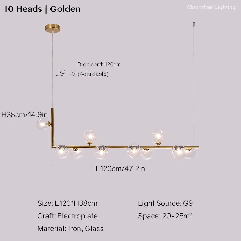 Sleek Linear Chandelier for Modern Dining Tables and Bars - Minimalist Pendant Lighting Fixture for Stylish Home Decor