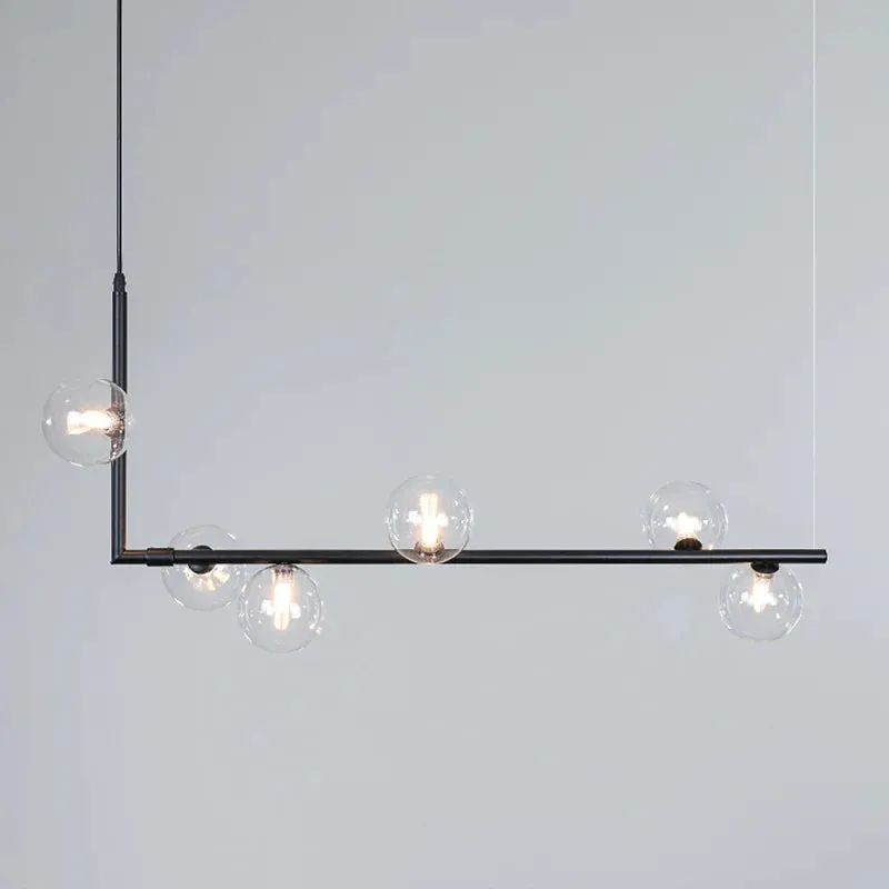 Sleek Linear Chandelier for Modern Dining Tables and Bars - Minimalist Pendant Lighting Fixture for Stylish Home Decor