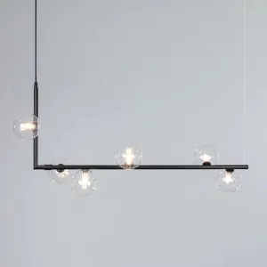 Sleek Linear Chandelier for Modern Dining Tables and Bars - Minimalist Pendant Lighting Fixture for Stylish Home Decor