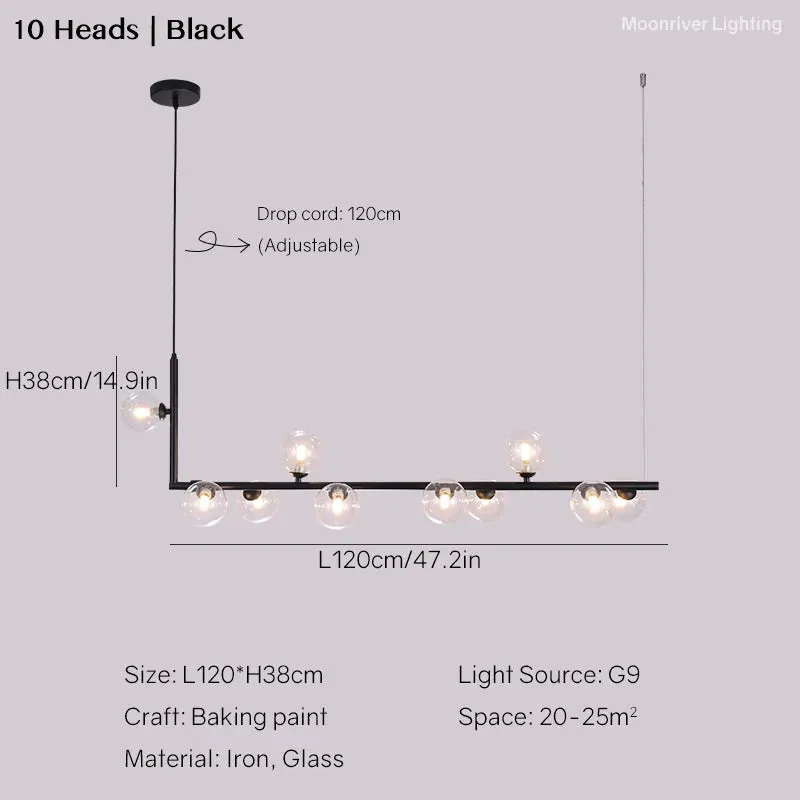 Sleek Linear Chandelier for Modern Dining Tables and Bars - Minimalist Pendant Lighting Fixture for Stylish Home Decor