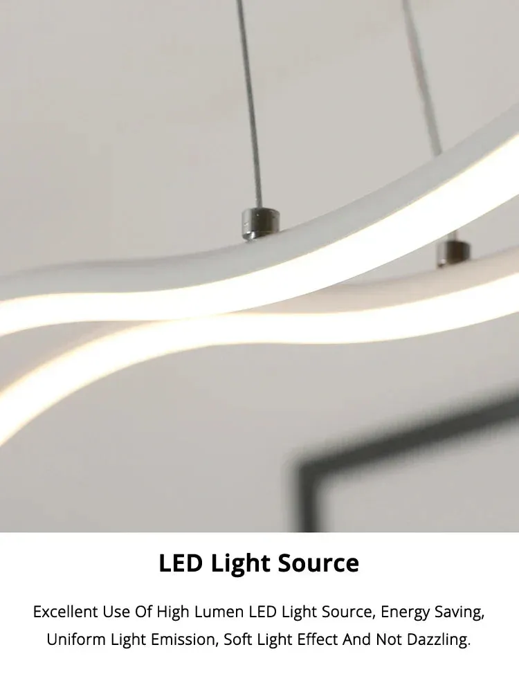 Sleek Modern Restaurant Chandelier - Nordic Wave Design for Dining Rooms, Bars, and Offices