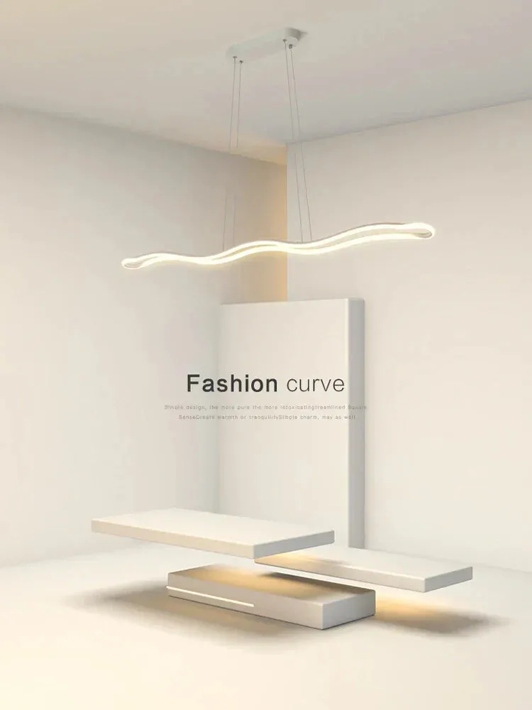 Sleek Modern Restaurant Chandelier - Nordic Wave Design for Dining Rooms, Bars, and Offices