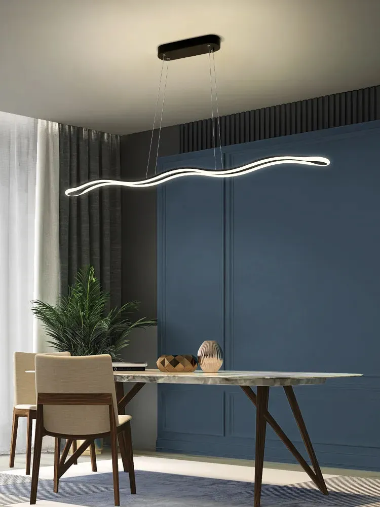 Sleek Modern Restaurant Chandelier - Nordic Wave Design for Dining Rooms, Bars, and Offices