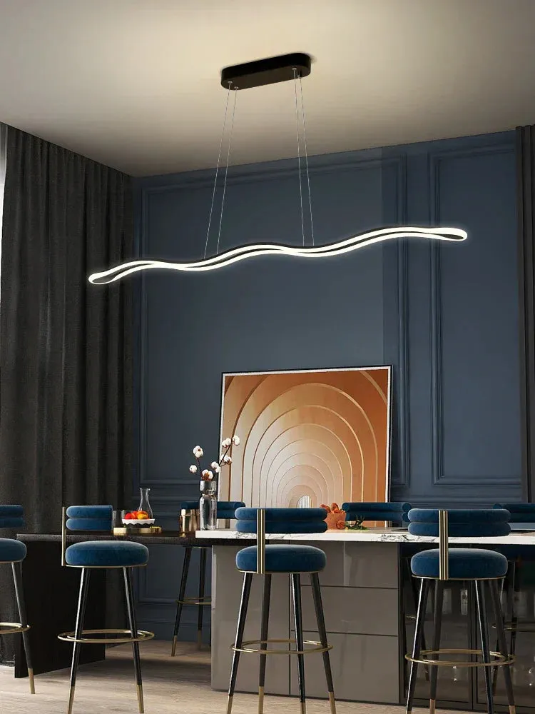 Sleek Modern Restaurant Chandelier - Nordic Wave Design for Dining Rooms, Bars, and Offices