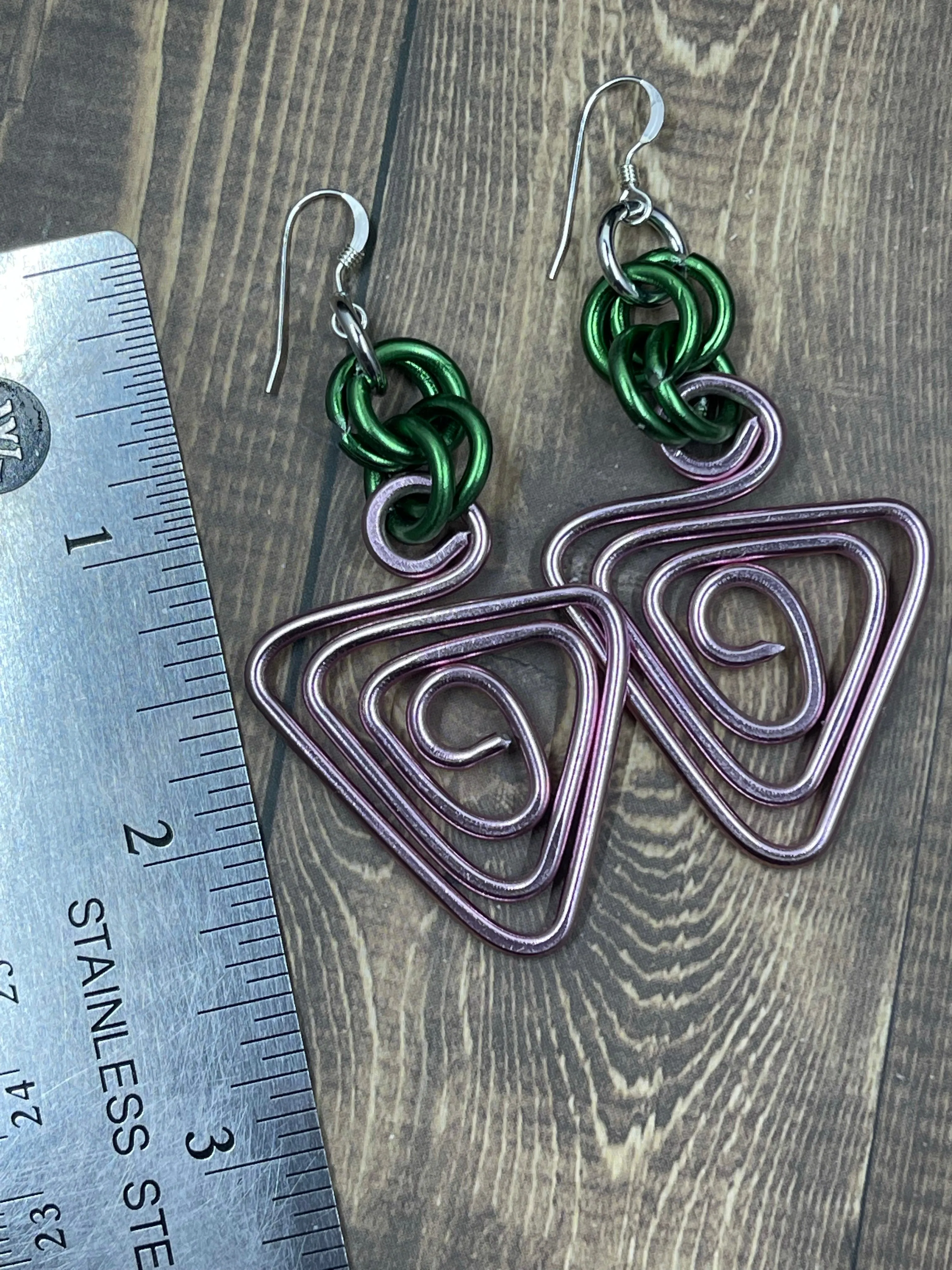 Small AKA Inspired Triangle Earrings