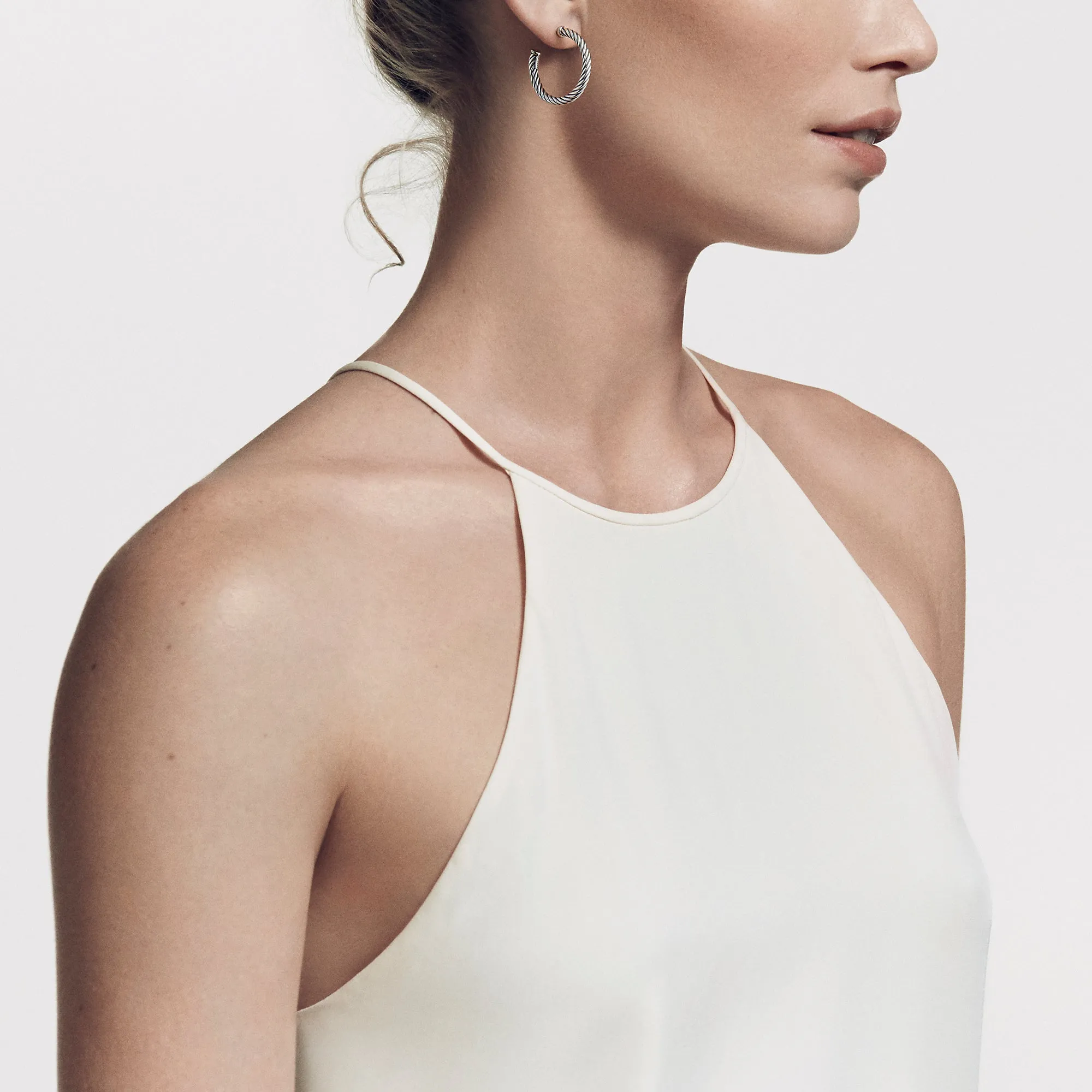 Small Cable Hoop Earrings