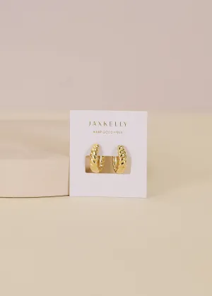 Small Channel Gold Hoop