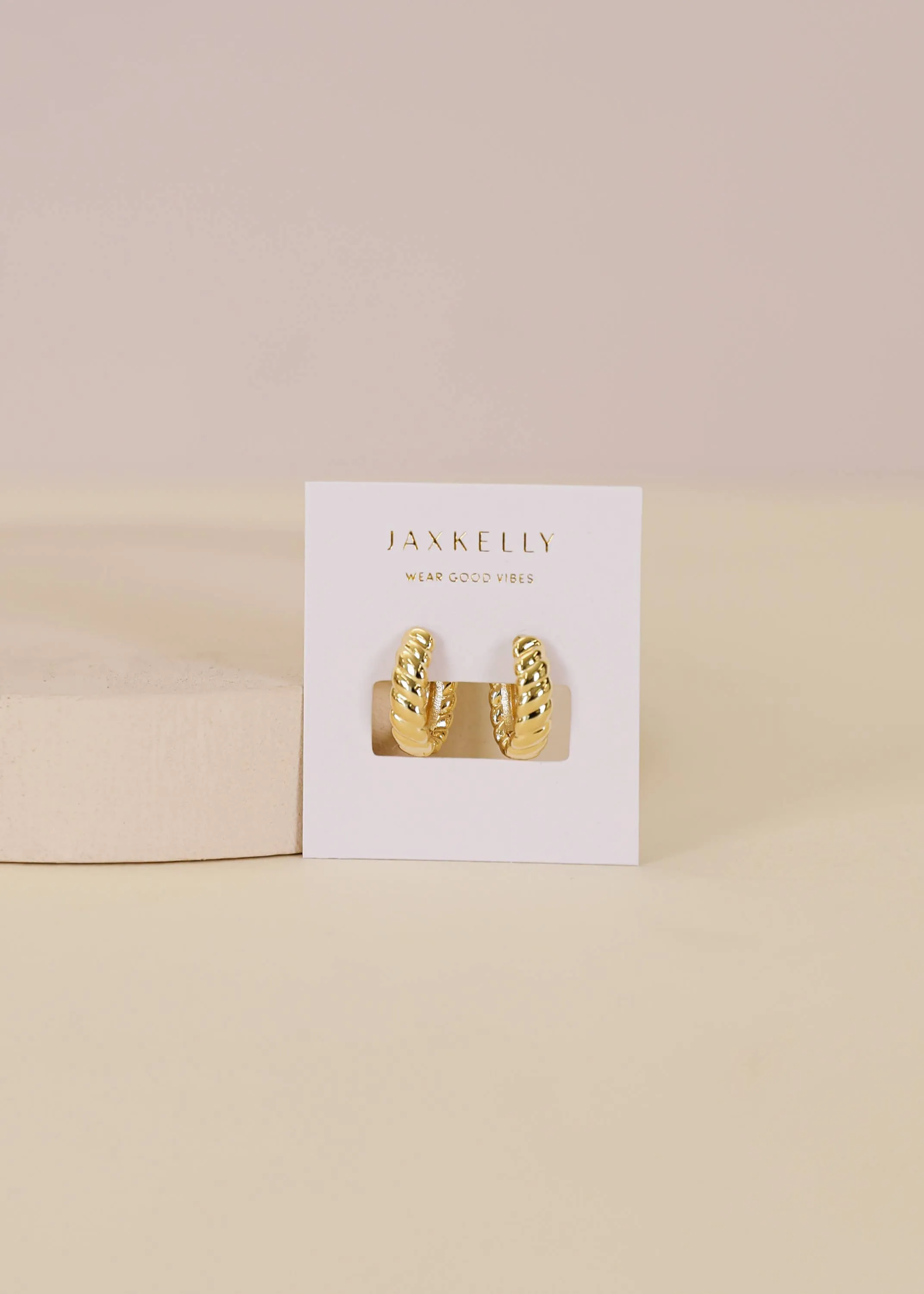 Small Channel Gold Hoop