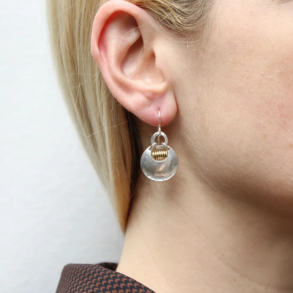 Small Crescent with Coil and Ring Wire Earrings