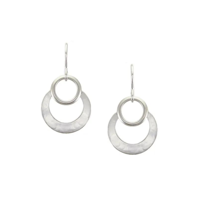 Small Crescent with Ring Wire Earrings