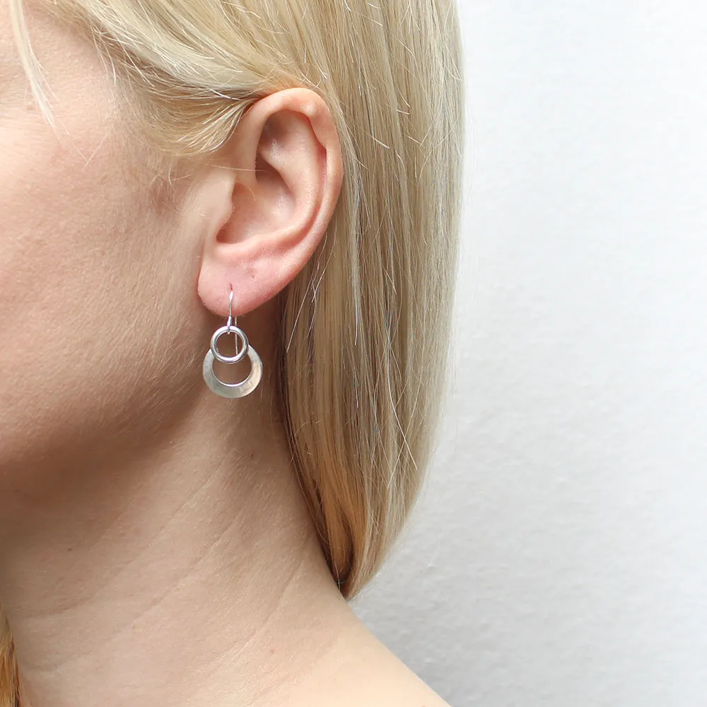 Small Crescent with Ring Wire Earrings