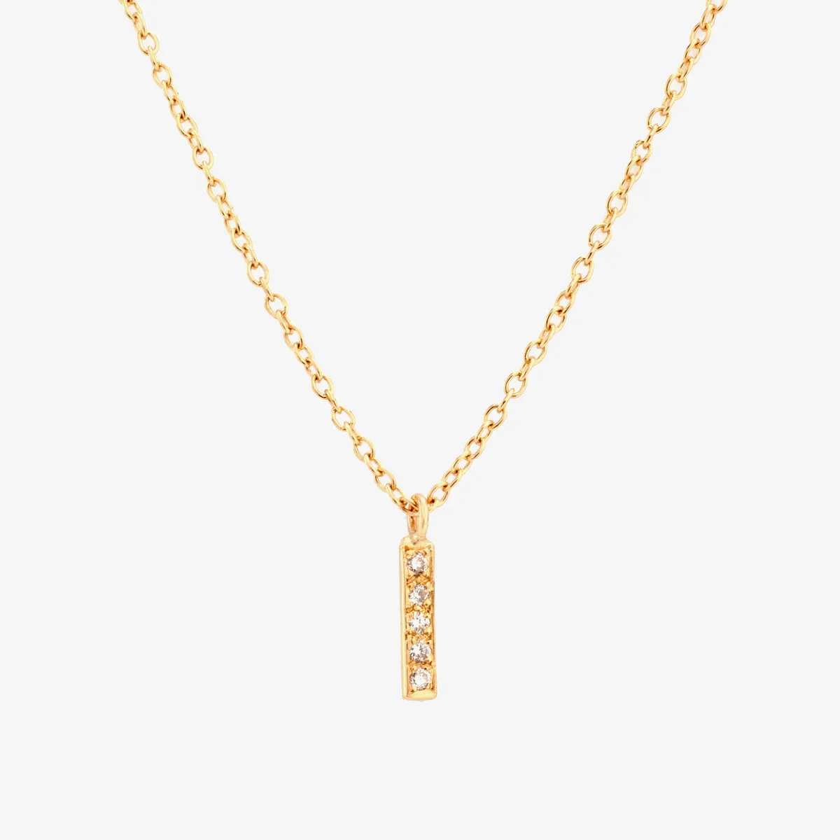 Small Diamond Bar Necklace | N1208W