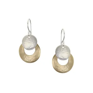 Small Disc with Crescent Wire Earrings