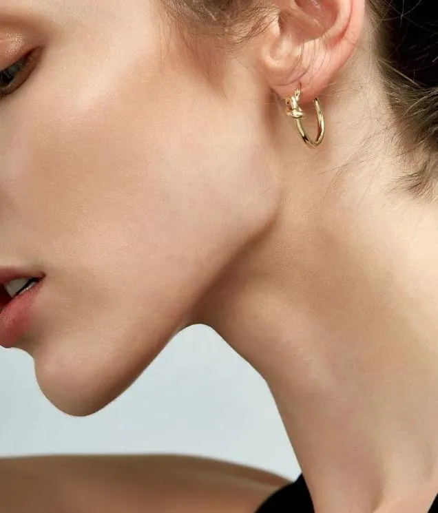 Small Gold Knot Hoop Earrings