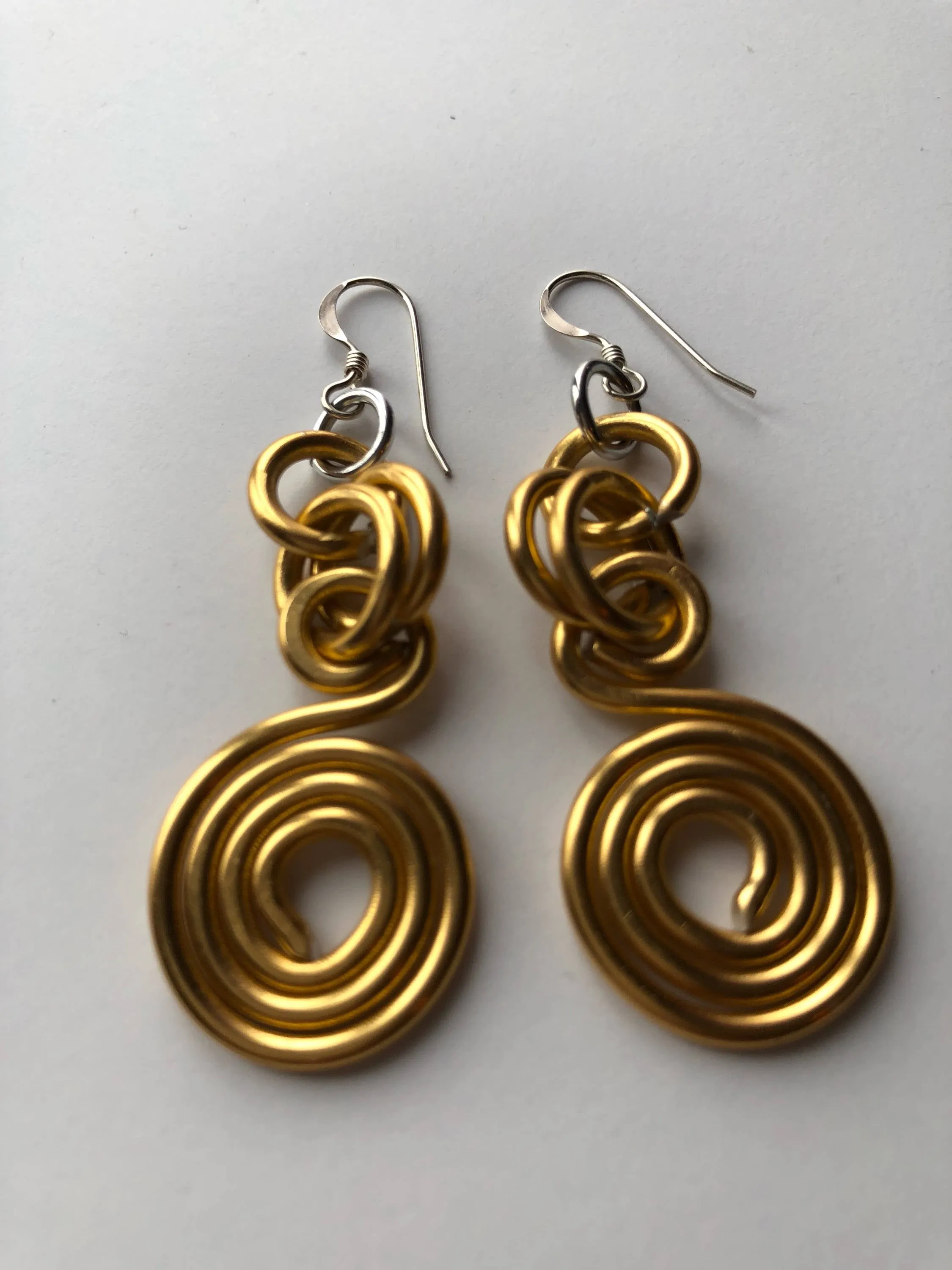 Small Gold Wire Earrings, Aluminum Wire Earrings, Round Earrings