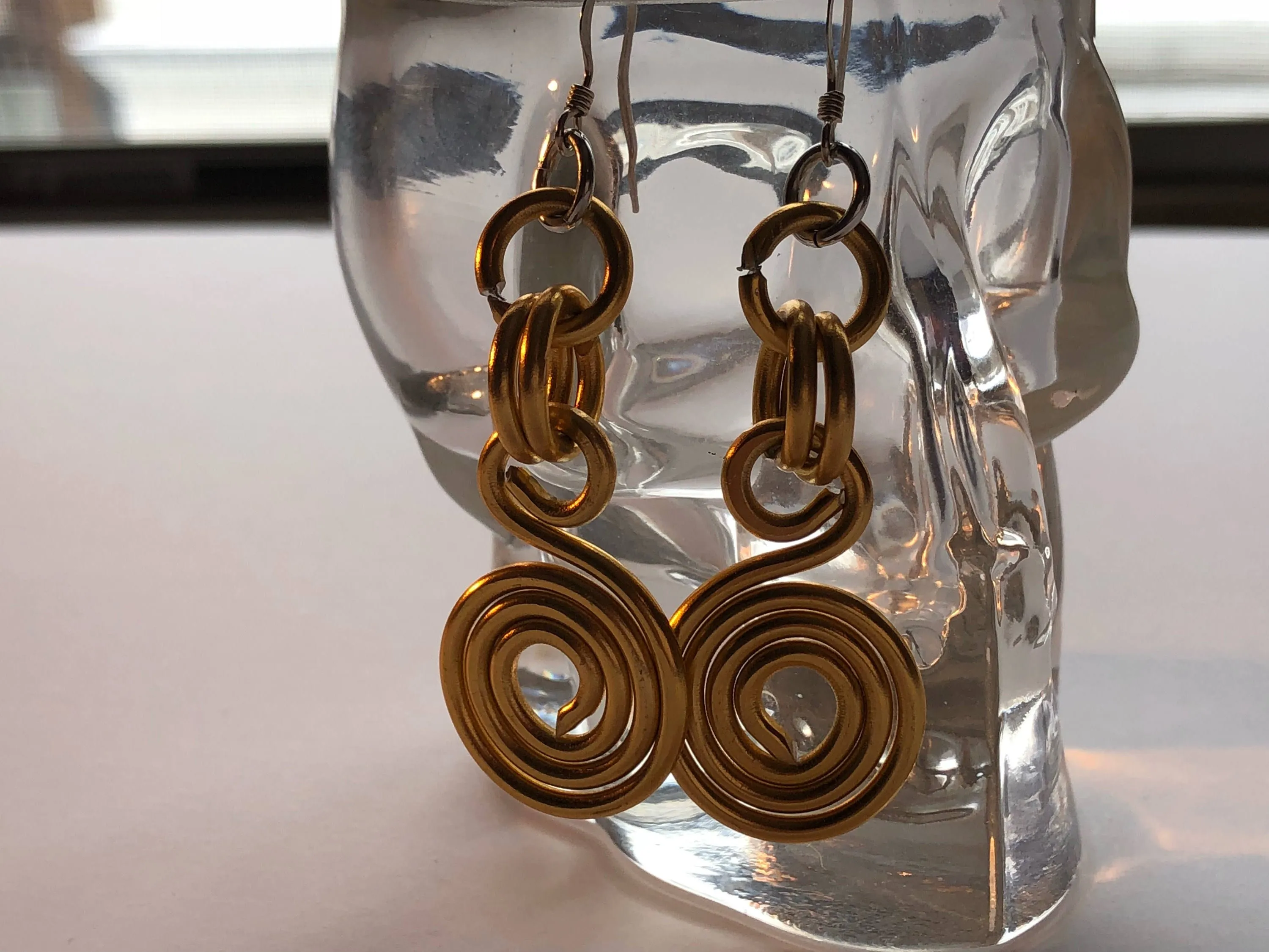 Small Gold Wire Earrings, Aluminum Wire Earrings, Round Earrings