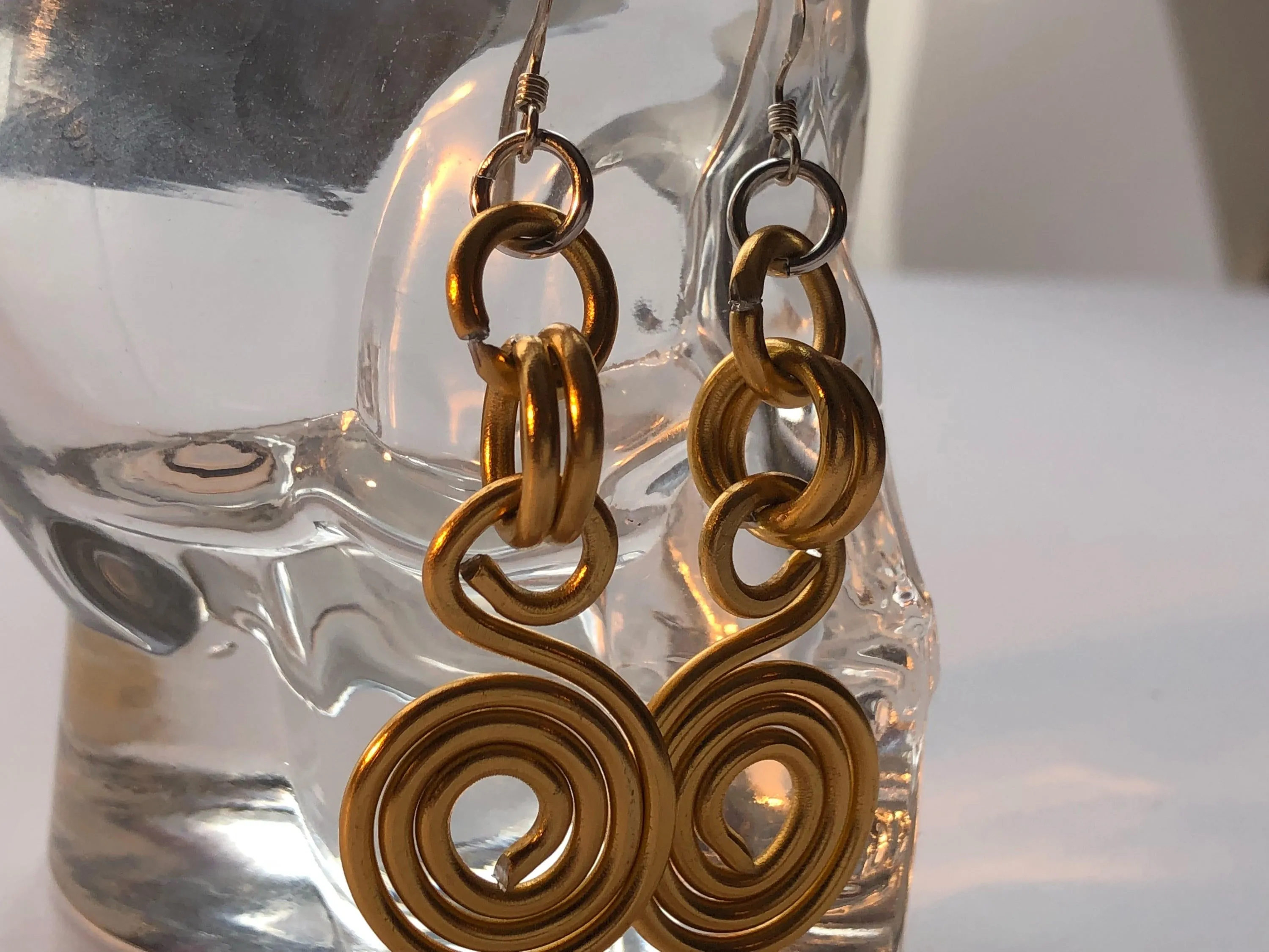 Small Gold Wire Earrings, Aluminum Wire Earrings, Round Earrings