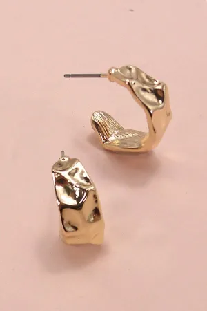 Small Hammered Hoop Earrings