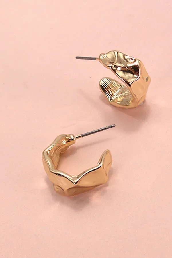 Small Hammered Hoop Earrings
