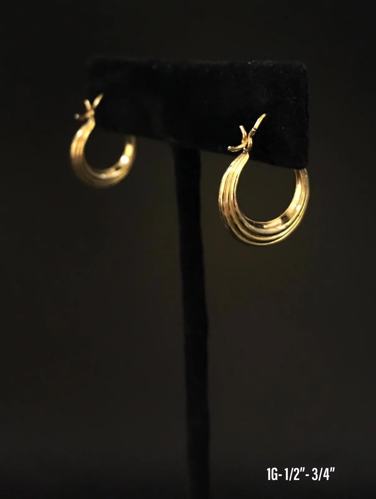 Small hoop earrings 10K solid gold