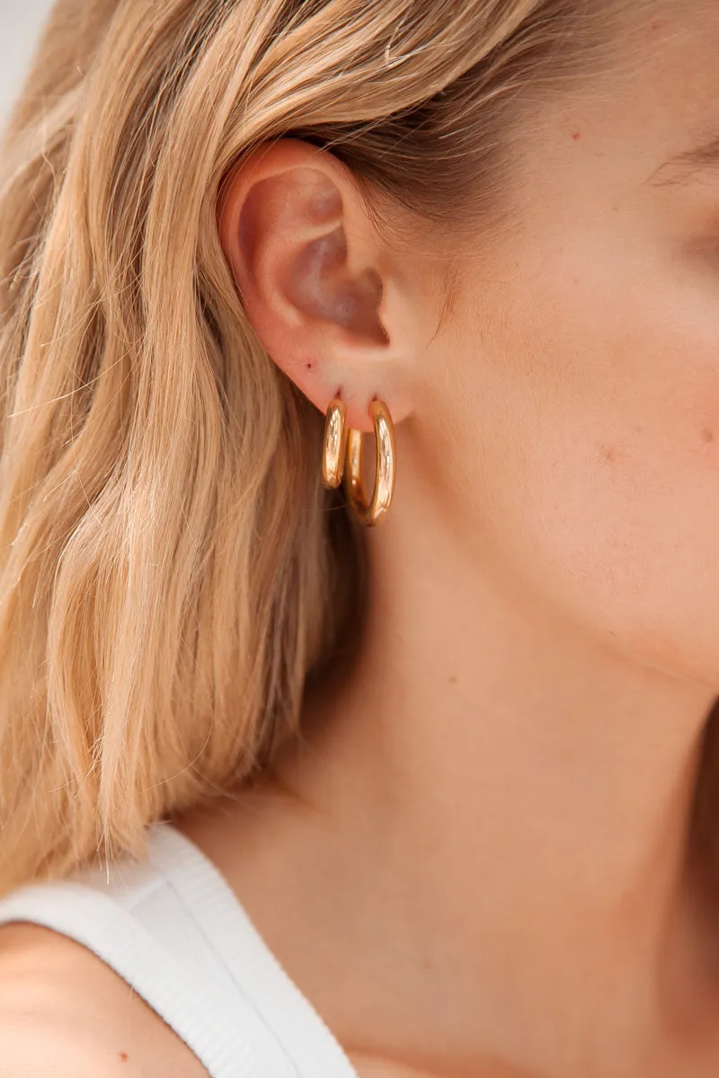 Small Hoop Earrings - 14K Gold Plated