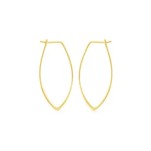 small marquise wire hoop earrings