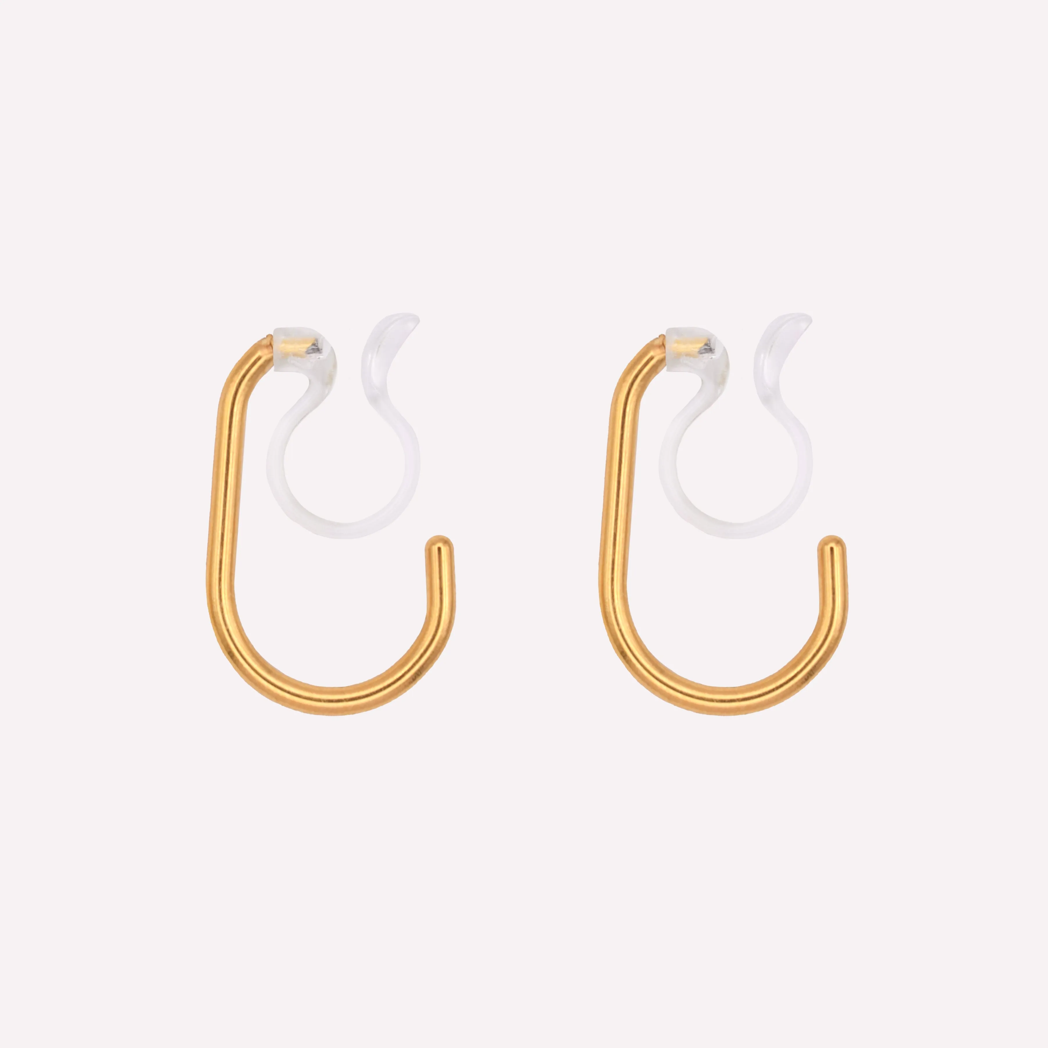 SMALL OVAL HOOP CLIP-ON EARRINGS IN GOLD