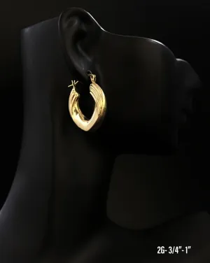 Small oval hoop earrings 10K solid gold