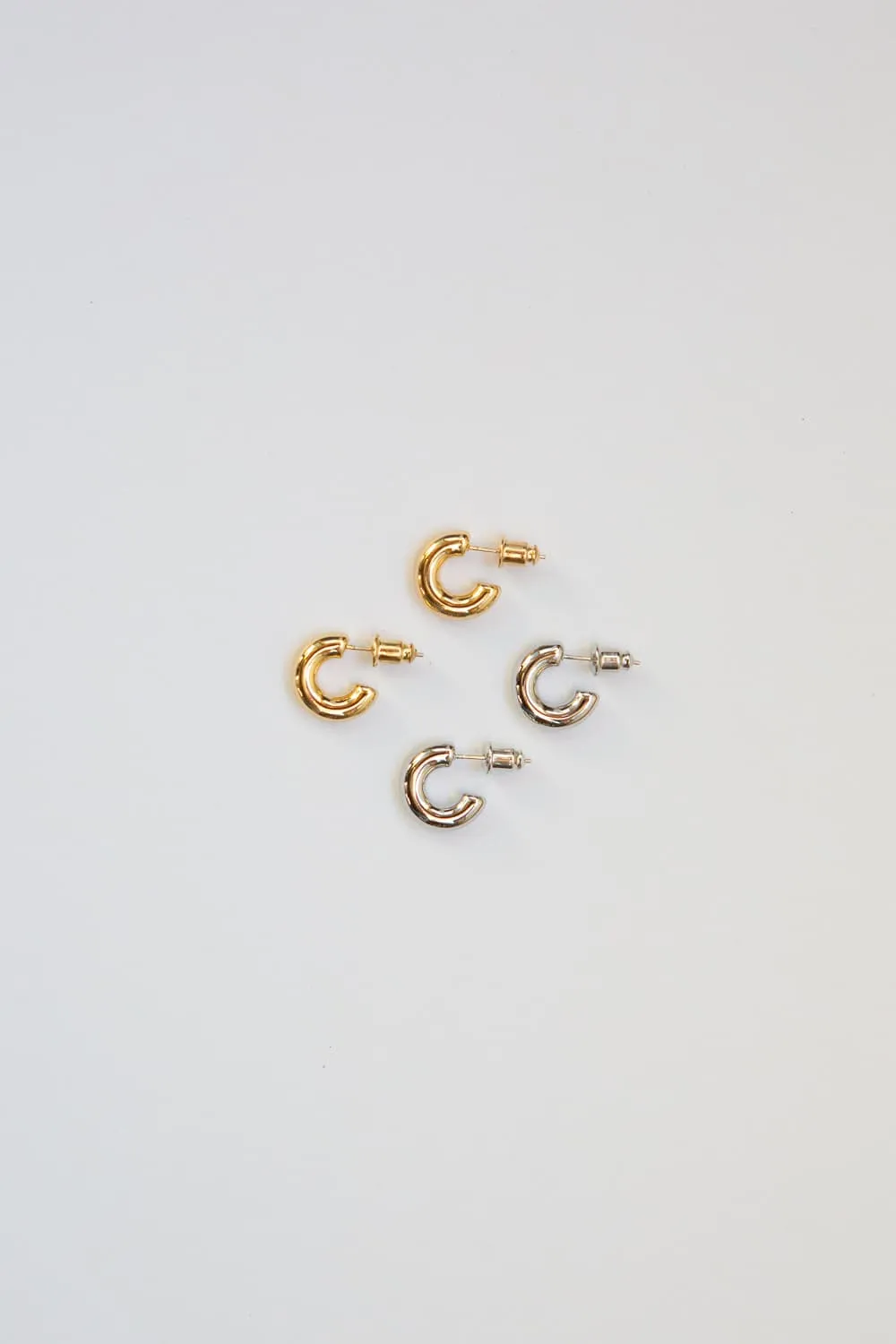 Small Silver Chubby Hoops