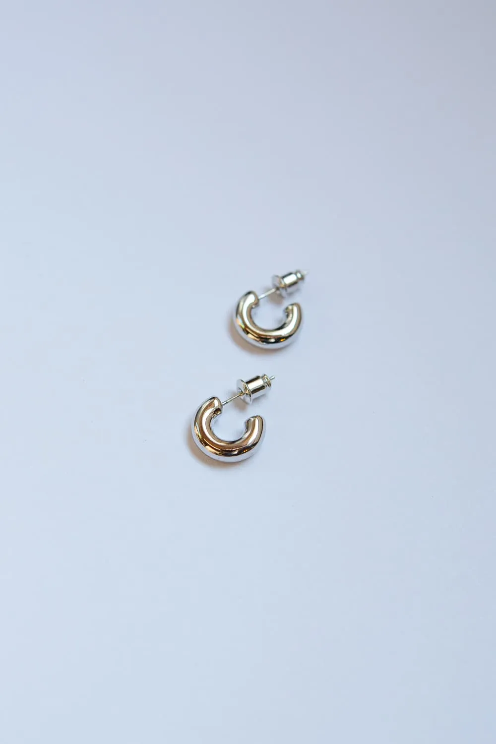 Small Silver Chubby Hoops