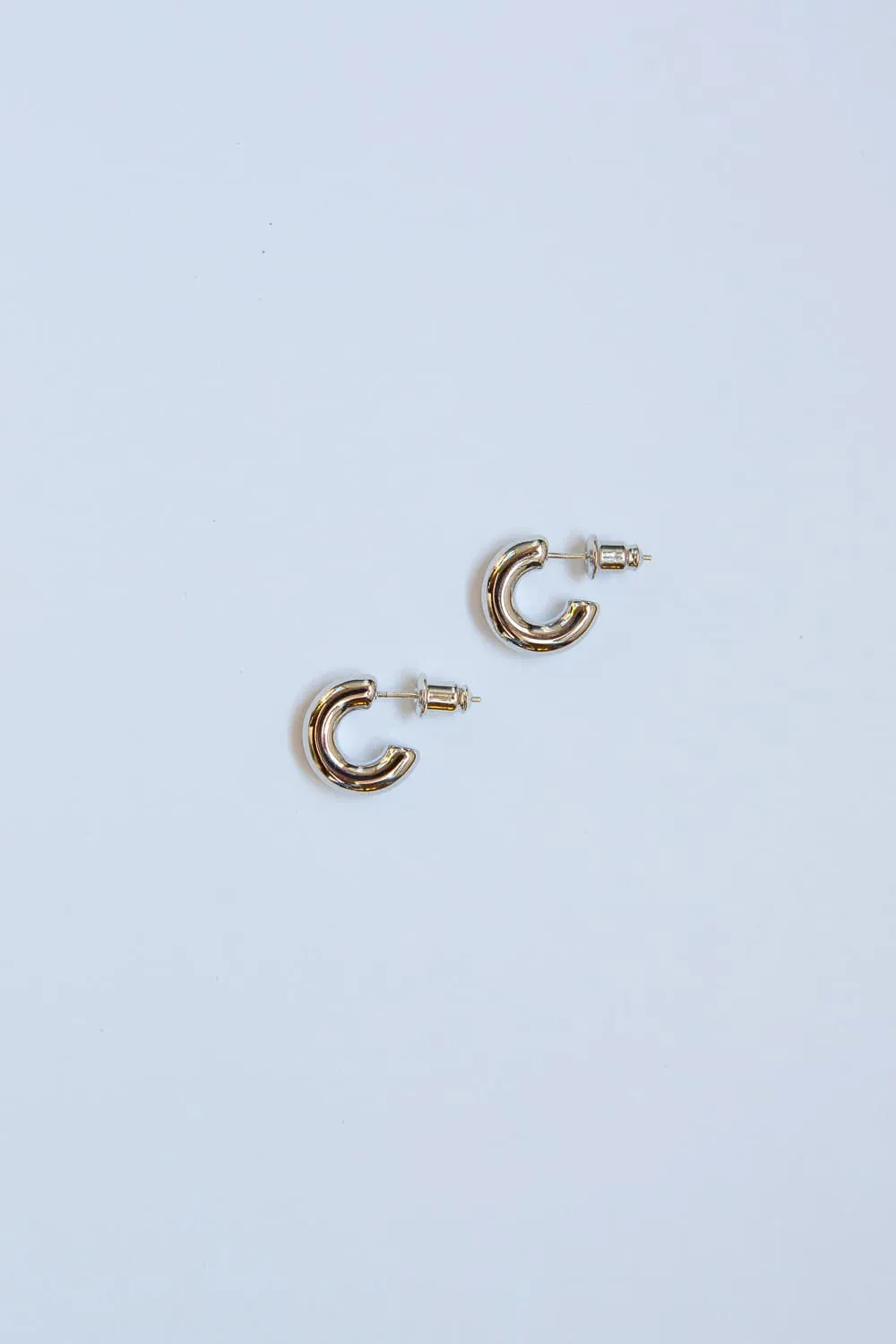 Small Silver Chubby Hoops