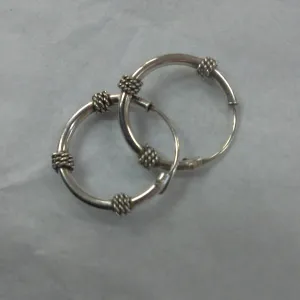 Small Sleeper Hoop Earrings with Knot Design 15mm