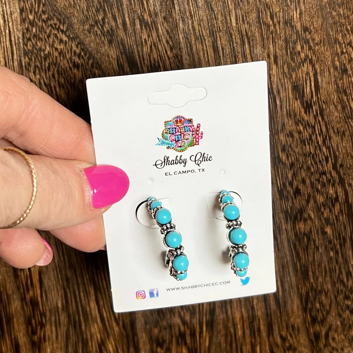 Small Turquoise Hoop Earrings