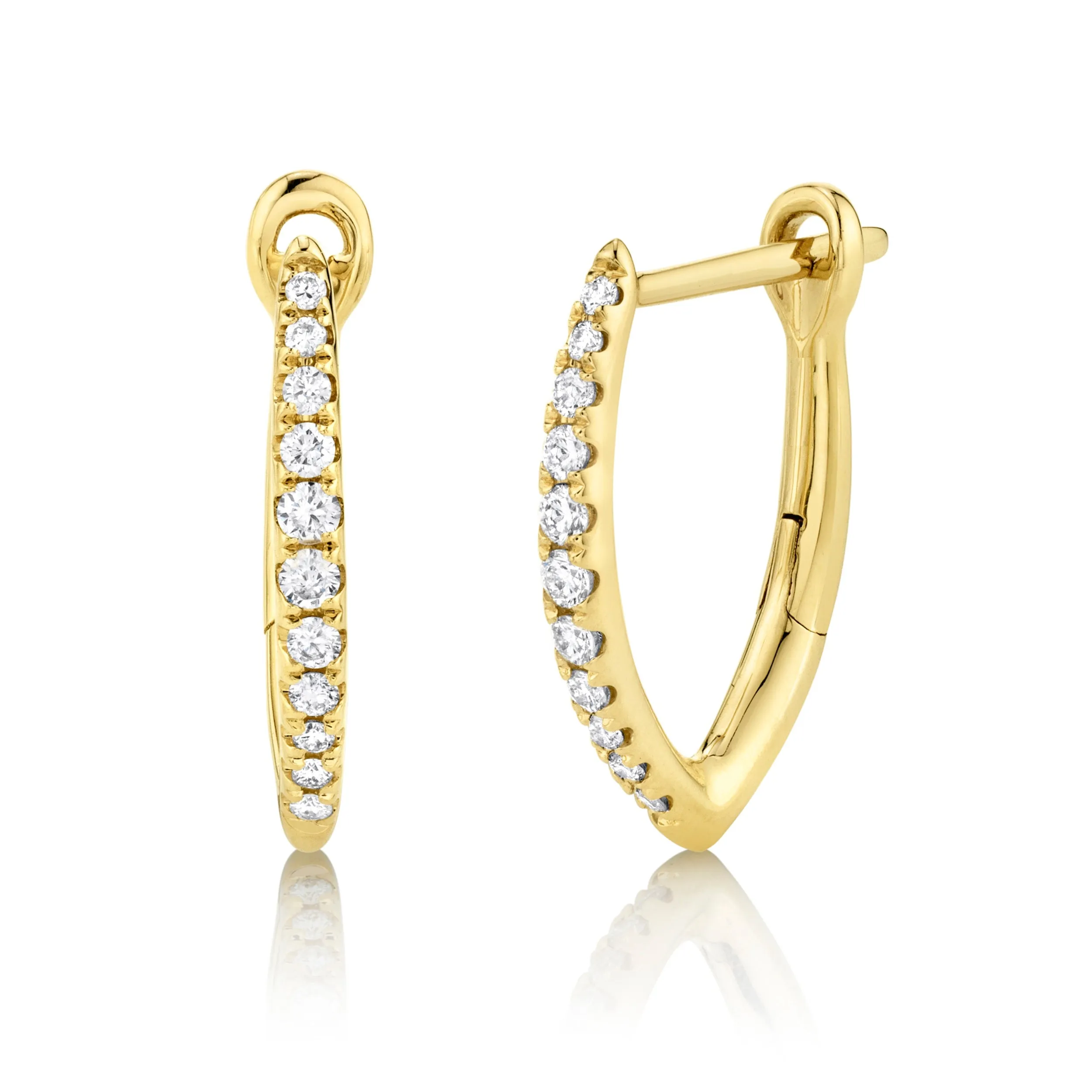 Small Wishbone Diamond Hoop Earrings