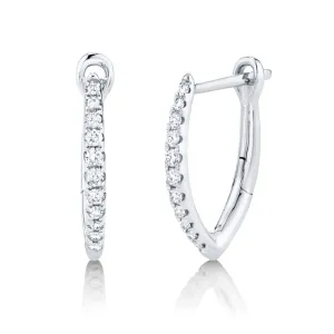 Small Wishbone Diamond Hoop Earrings