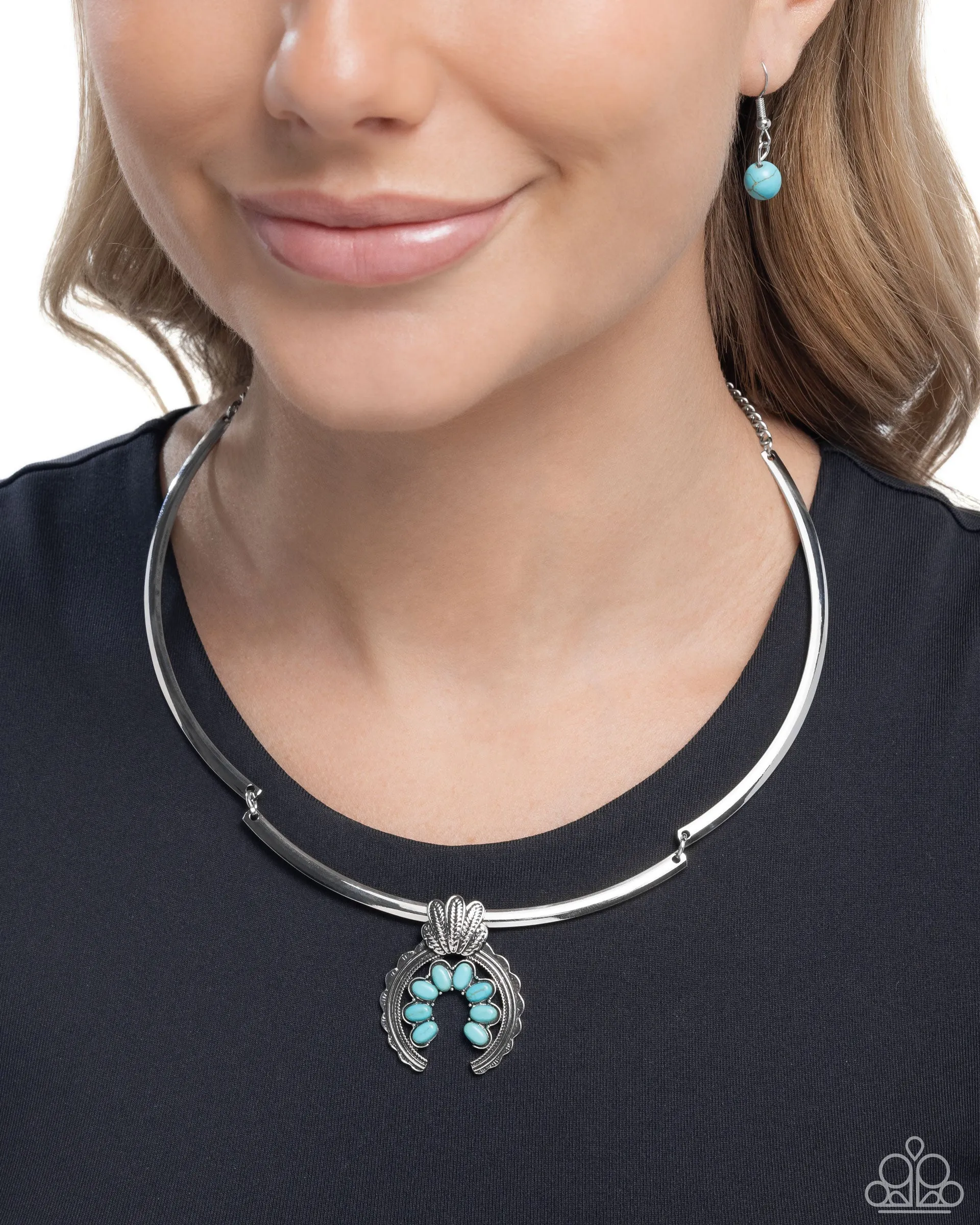 Smoldering Stones - Blue (Turquoise) Necklace