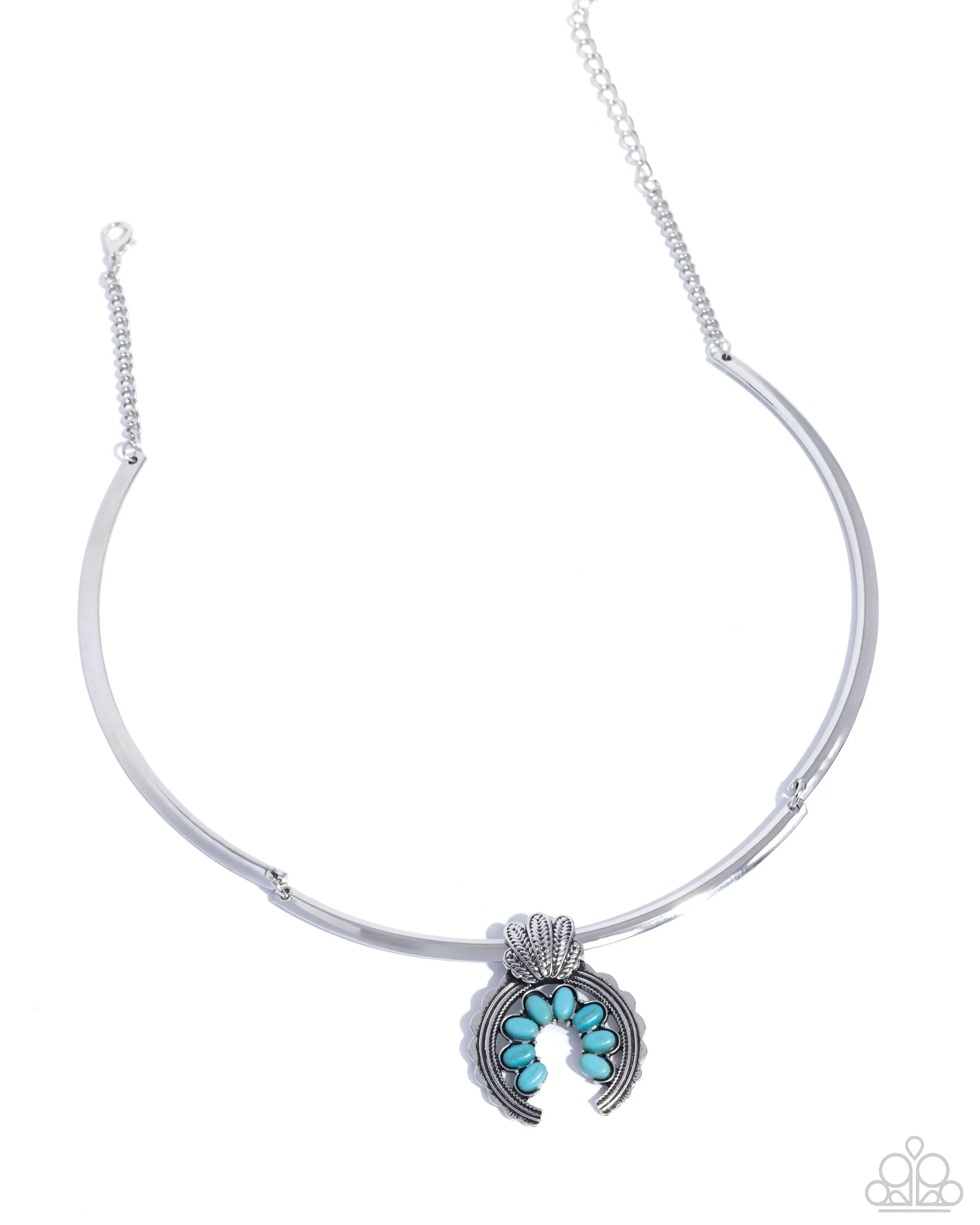Smoldering Stones - Blue (Turquoise) Necklace